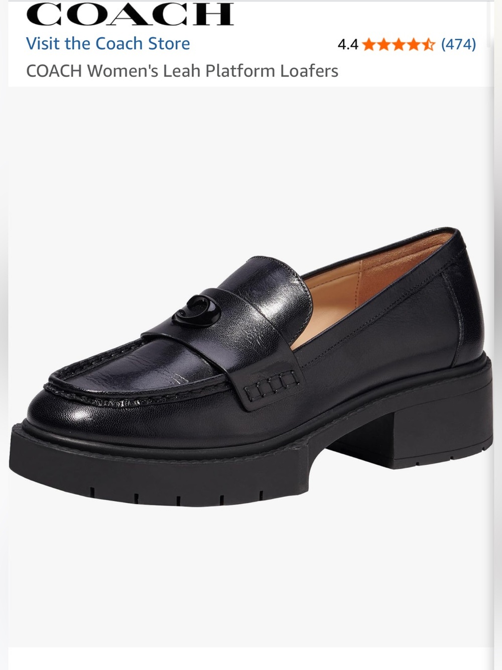 COACH Women's Leah Platform Loafers - Picture 1 of 12